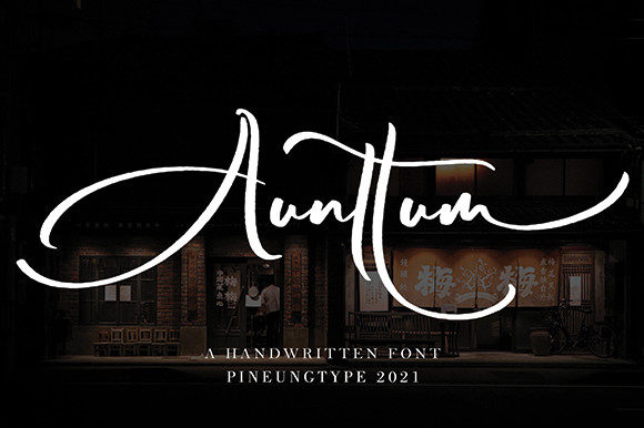 Aunttum: A Contemporary Script Font for Editorial Design